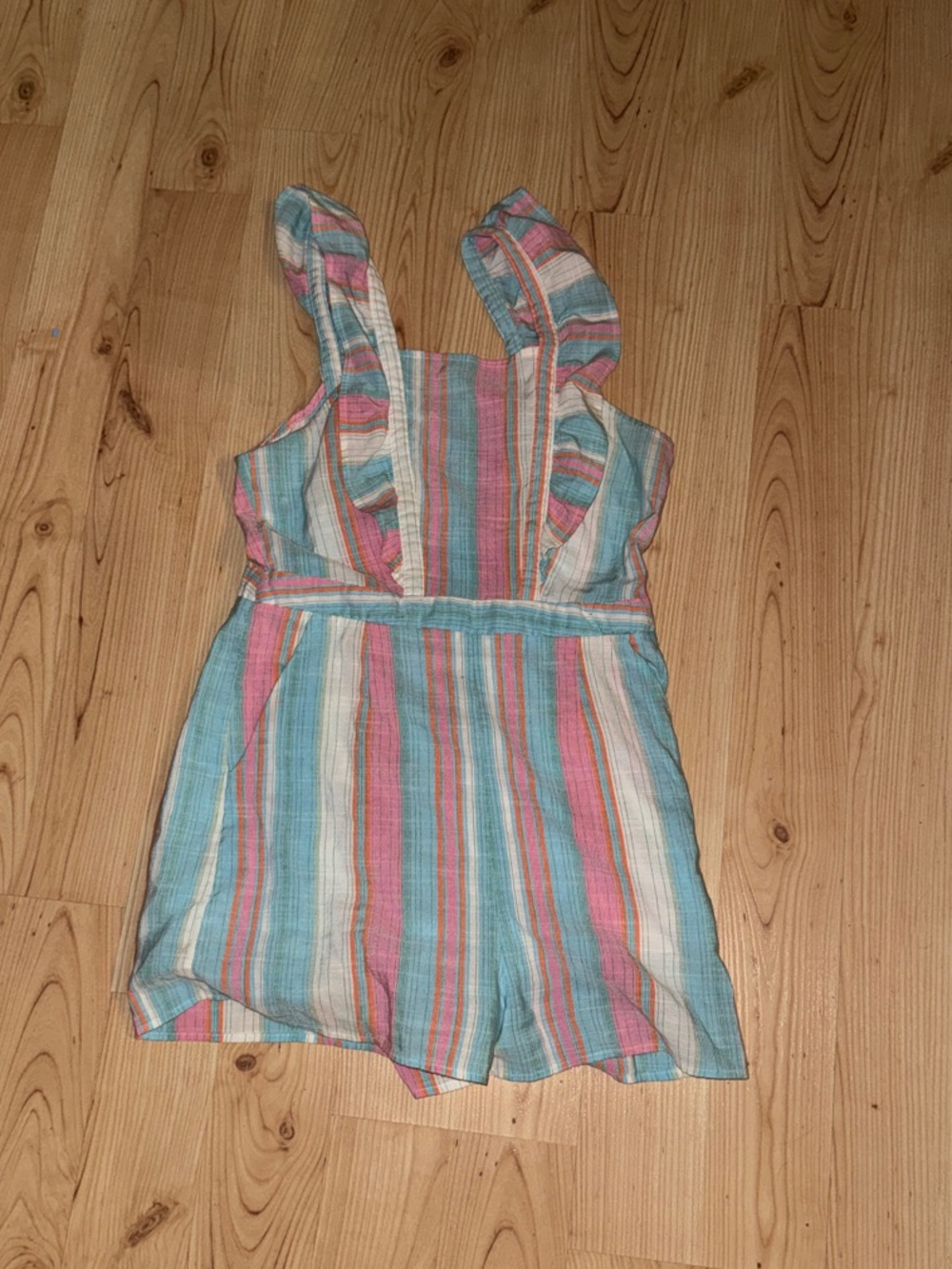 entro Multicolor Striped Ruffle Romper